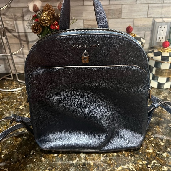 Michael Kors Black Leather Men's Backpack - Picture 2 of 3